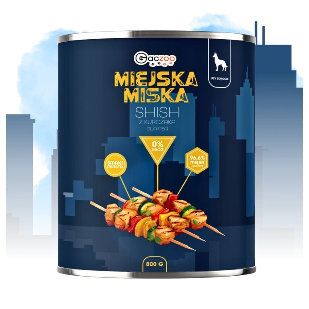 Gaczoo Miejska Miska karma mokra dla psa Shish z kurczaka Style 800g